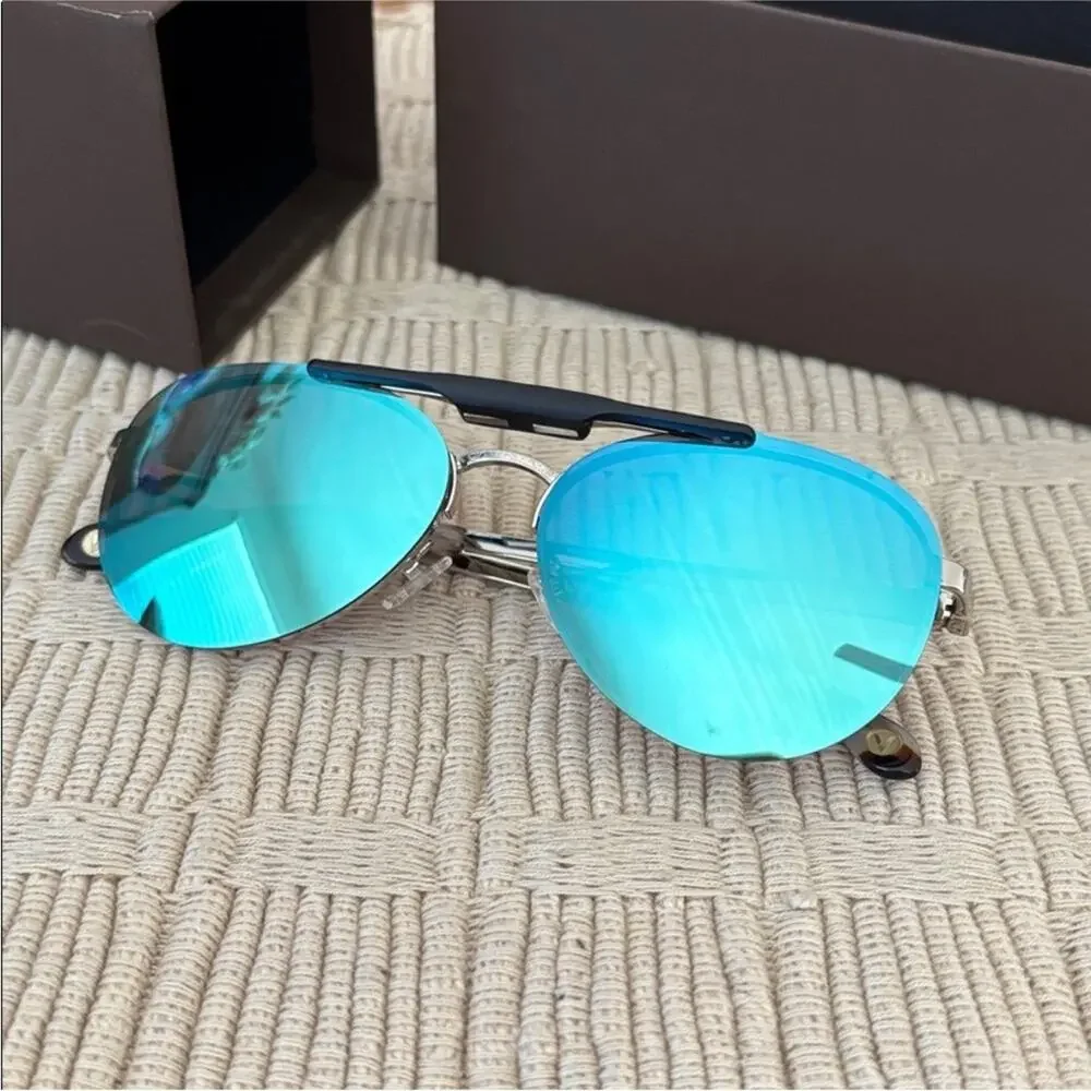 VONTÉLLE Cerulean Blue Celofis Silver Metal Sunglasses